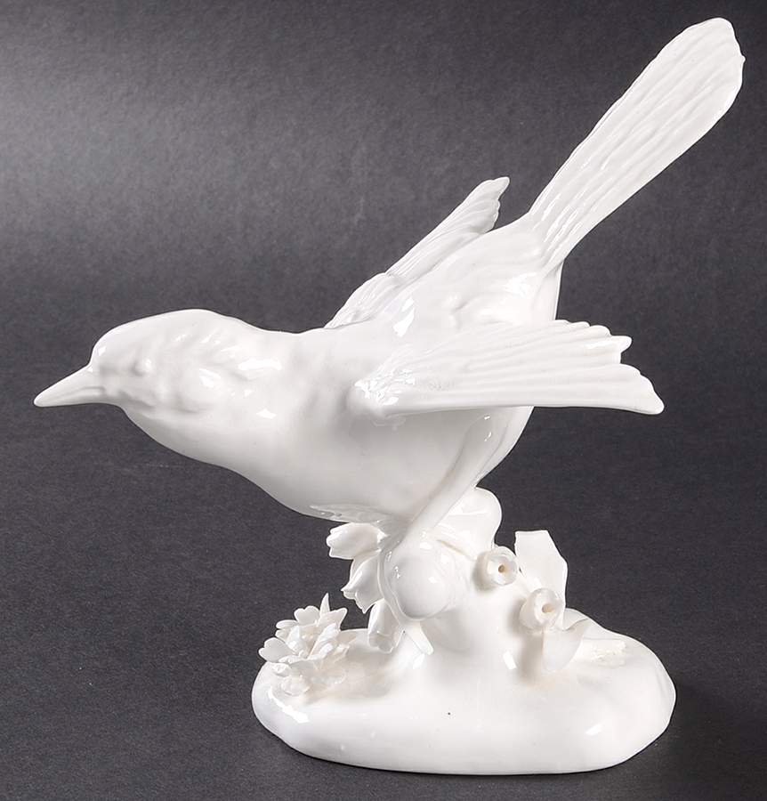 Bird Figurines Bird On Perch-White - No Box by Crown Staffordshire-1