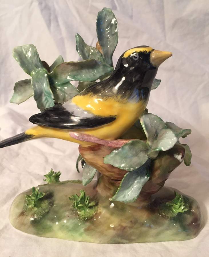 Bird Figurines Evening Grosbeak - No Box by Crown Staffordshire-1