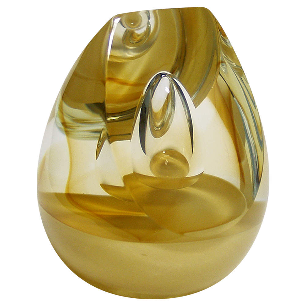 Caithness Paperweight Organic Ochre - Bx361 With Box by Caithness-1