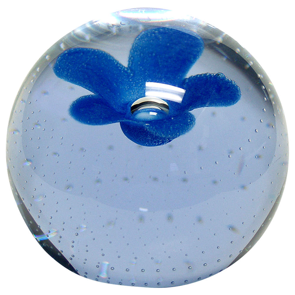 Caithness Paperweight Pop Flowers-Blue - Boxed by Caithness-1
