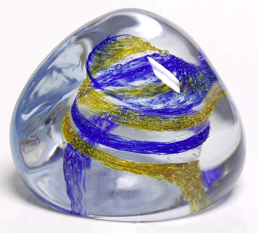 Caithness Paperweight Pebble-Blue/Topaz - No Box by Caithness-1