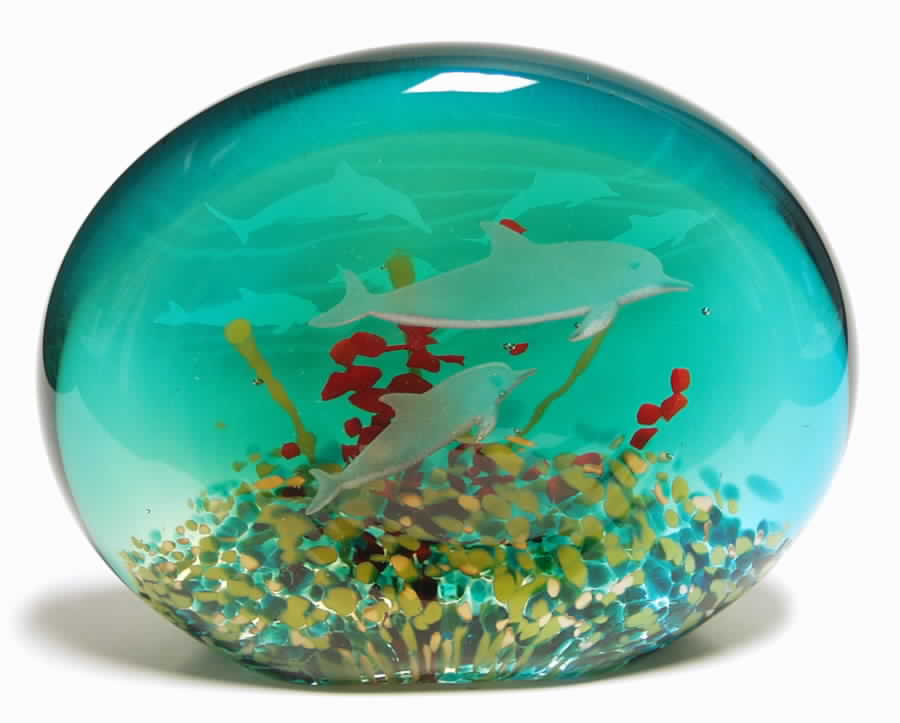 Caithness Paperweight Dolphin Duet - Boxed by Caithness-1