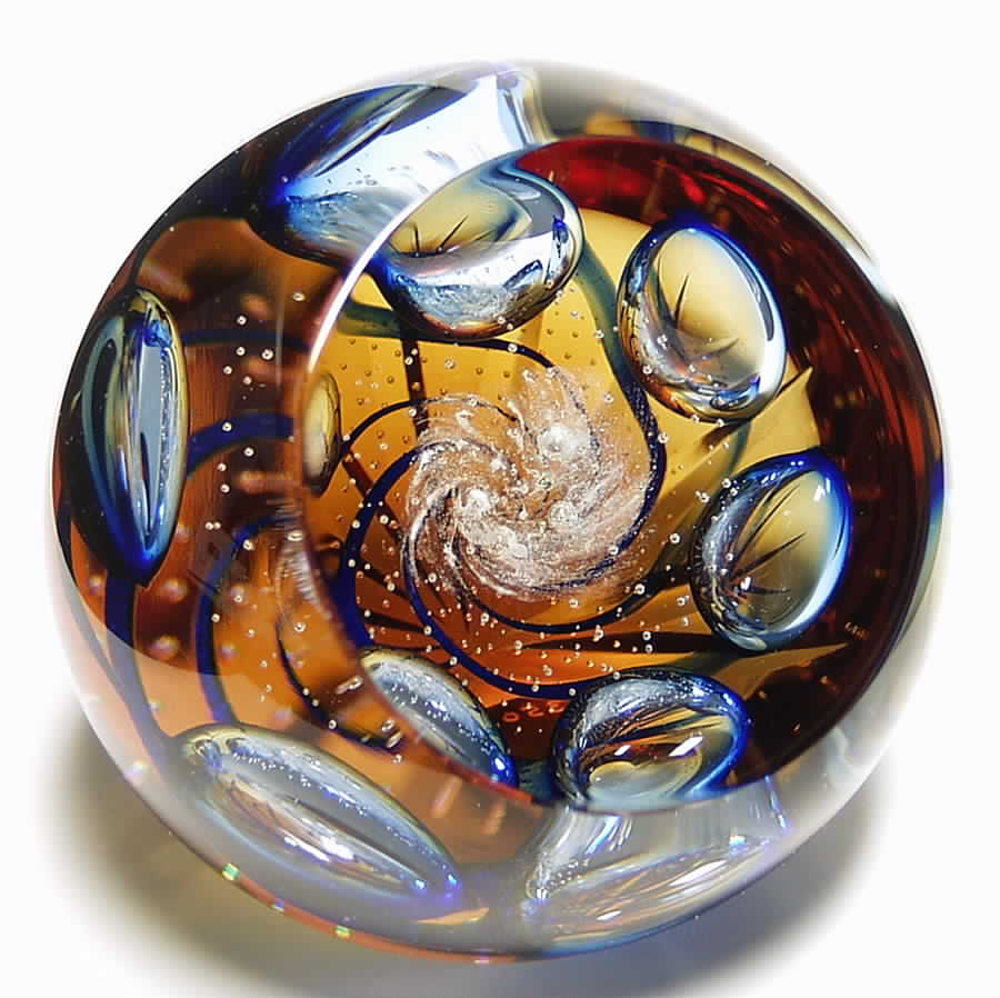 Caithness Paperweight Golden Galaxy - With Box by Caithness-1