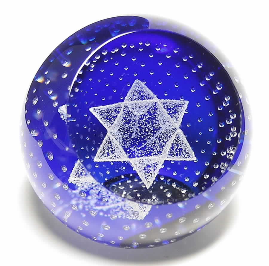 Caithness Paperweight Star Of David - Boxed by Caithness-1