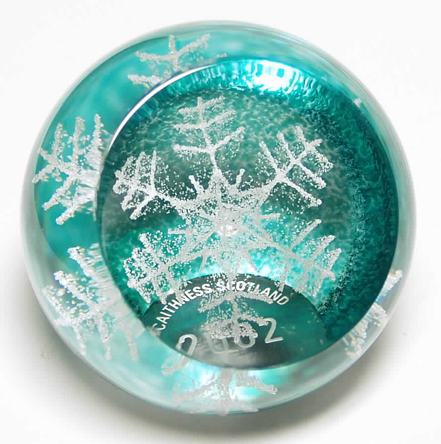 Caithness Paperweight Festive Snowflake 2002 - Boxed by Caithness-1