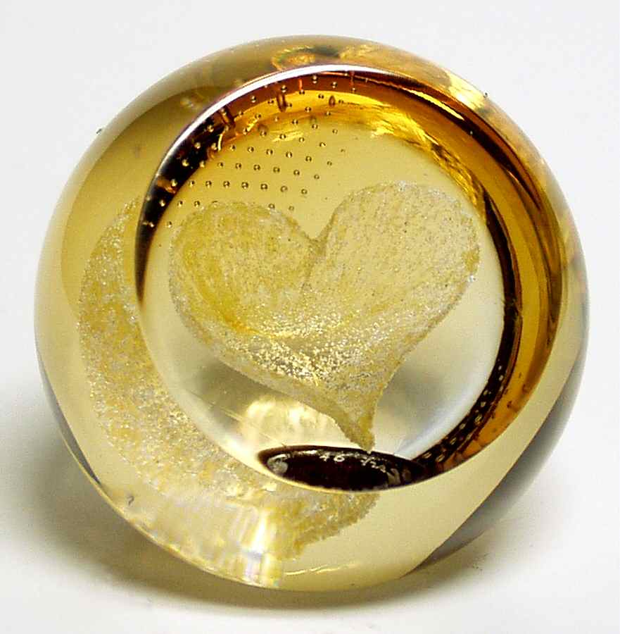 Caithness Paperweight Heart Of Gold - Boxed by Caithness-1