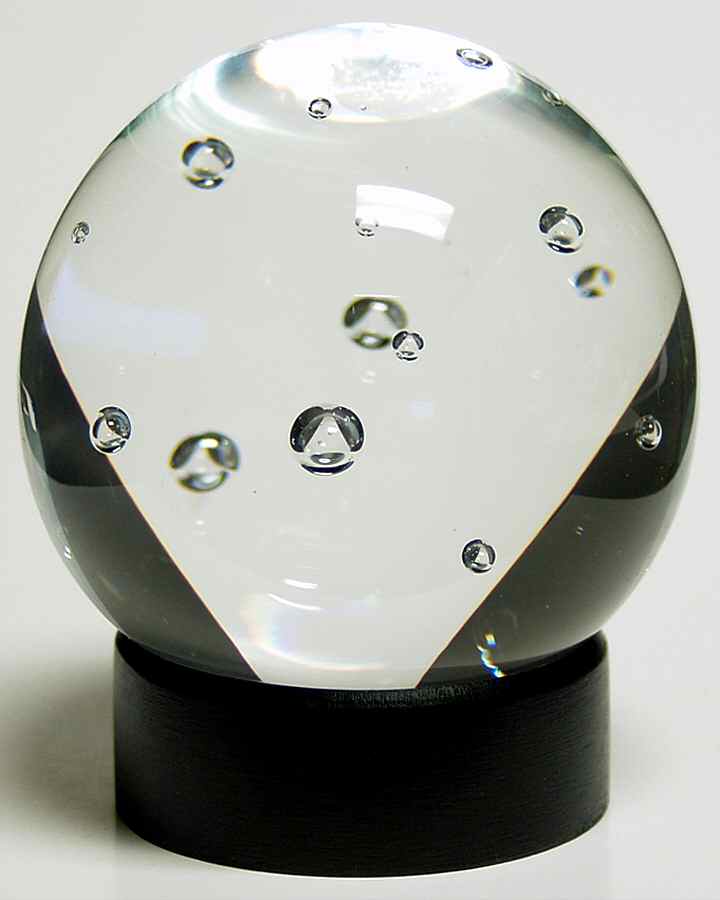 Caithness Paperweight Crystal Ball W/ Wood Stand - No Box by Caithness-1