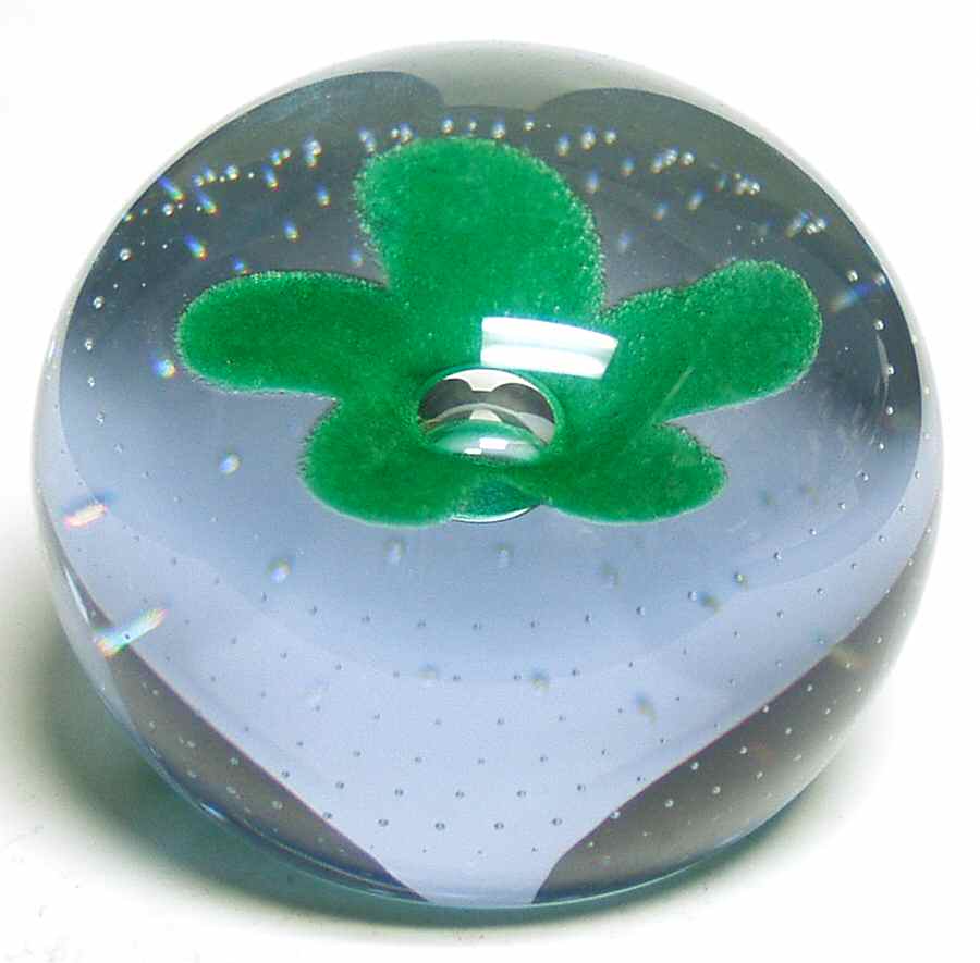 Caithness Paperweight Pop Flowers Green - Boxed by Caithness-1