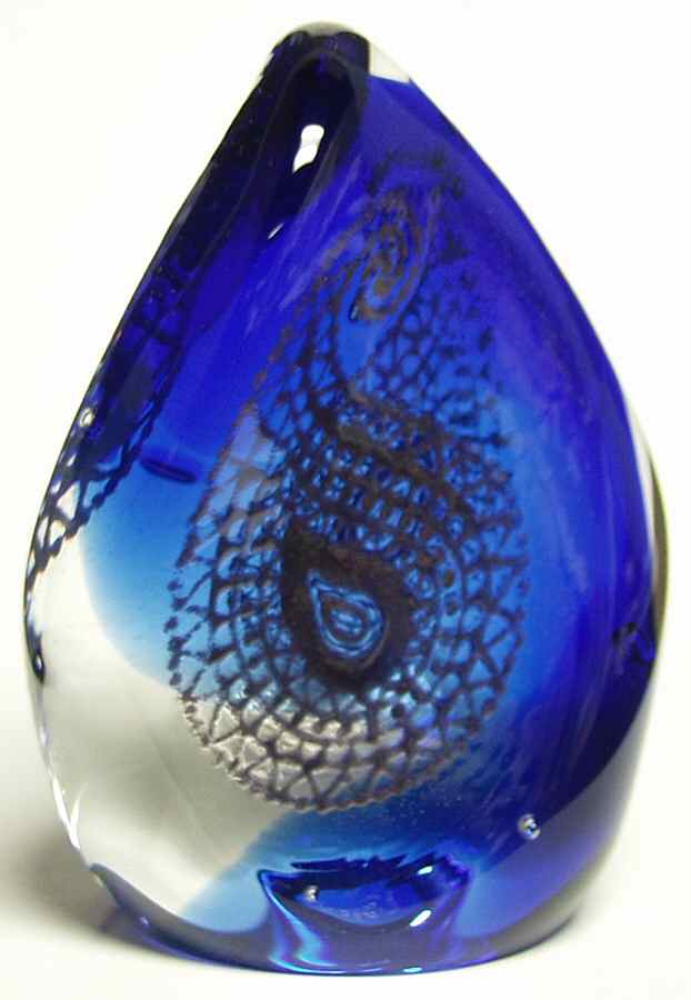 Caithness Paperweight Paisley Twists-Sapphire - Boxed by Caithness-1
