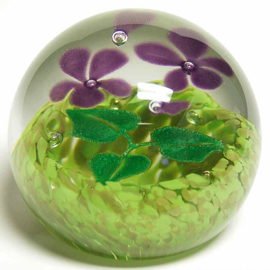 Caithness Paperweight Wild Violets - No Box by Caithness-1