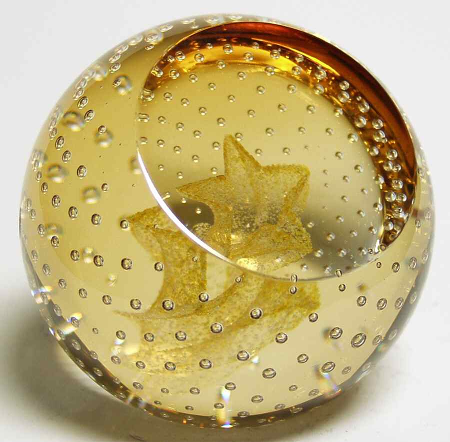 Caithness Paperweight Gold Star - With Box Bx362 by Caithness-1