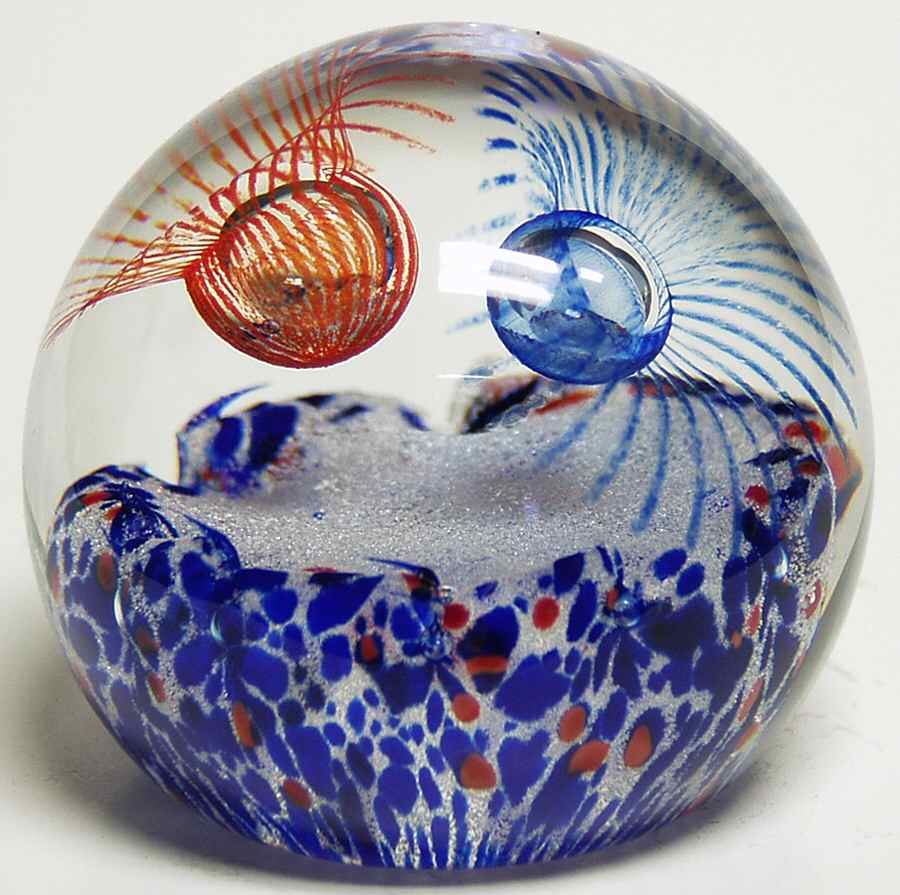 Caithness Paperweight Luscious Lashes-Blue & Red - Boxed by Caithness-1