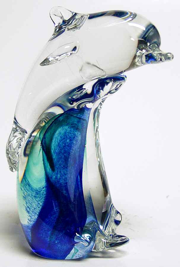 Caithness Paperweight Dolphin On Wave-Blue - With Box Bx394 by Caithness-1