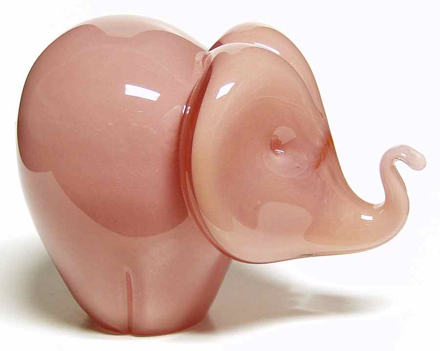 Caithness Paperweight Elephant Pink Medium - No Box by Caithness-1