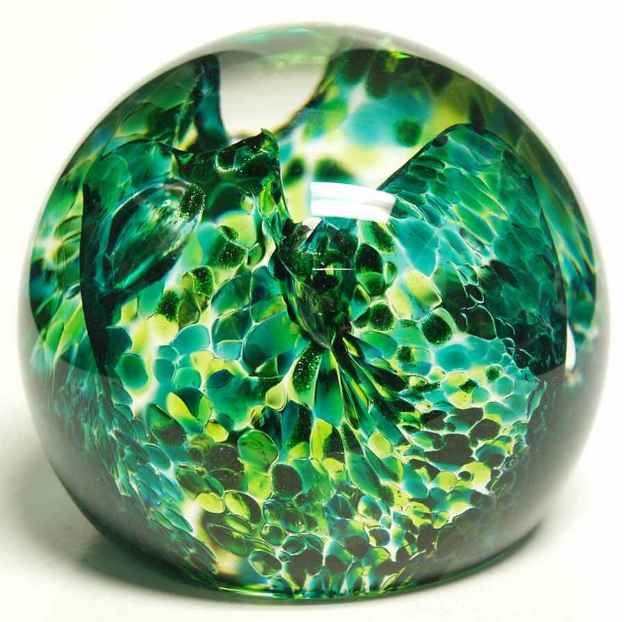 Caithness Paperweight Swirly Whirly-Green - With Box Bx420 by Caithness-1