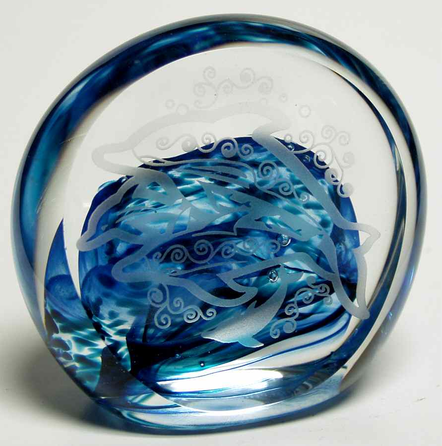 Caithness Paperweight Dolphin Chase - Boxed by Caithness-1