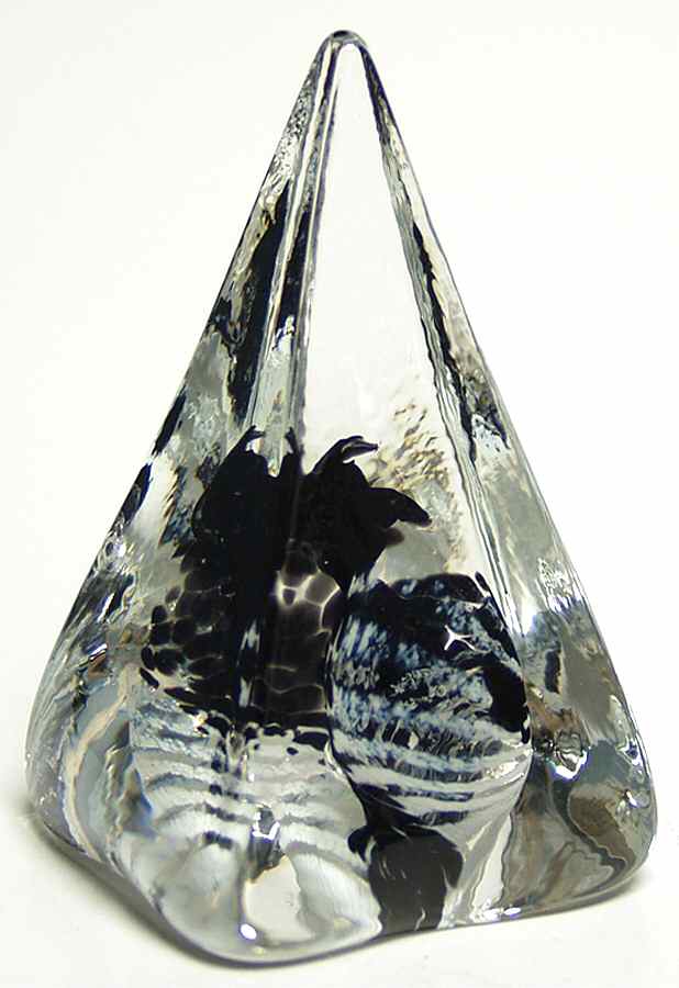 Caithness Paperweight Pyramid Twists-Black - Boxed by Caithness-1