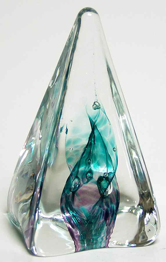 Caithness Paperweight Pyramid Twists-Green - No Box by Caithness-1