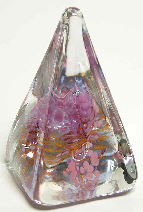 Caithness Paperweight Pyramid Twists-Pink - No Box by Caithness-1