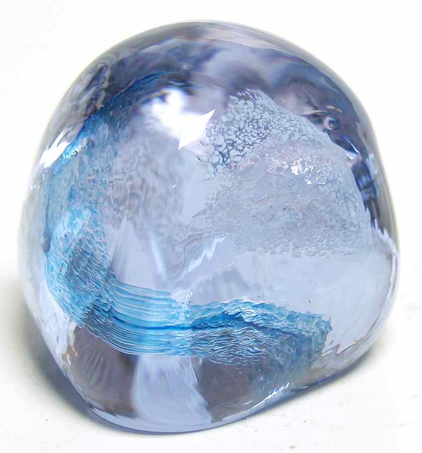 Caithness Paperweight Pebble-Blue/White - No Box by Caithness-1