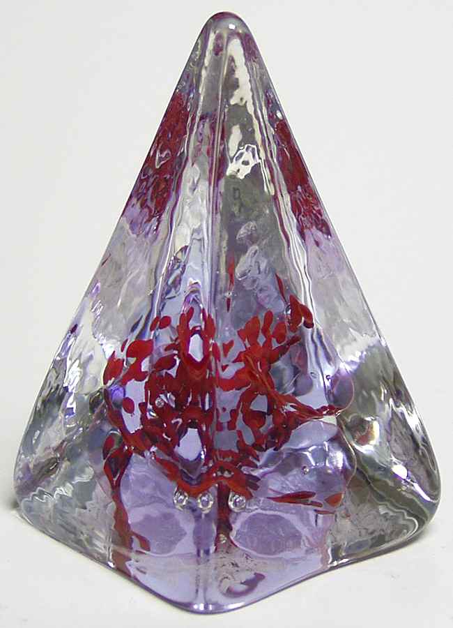 Caithness Paperweight Pyramid Twists-Red - Boxed by Caithness-1