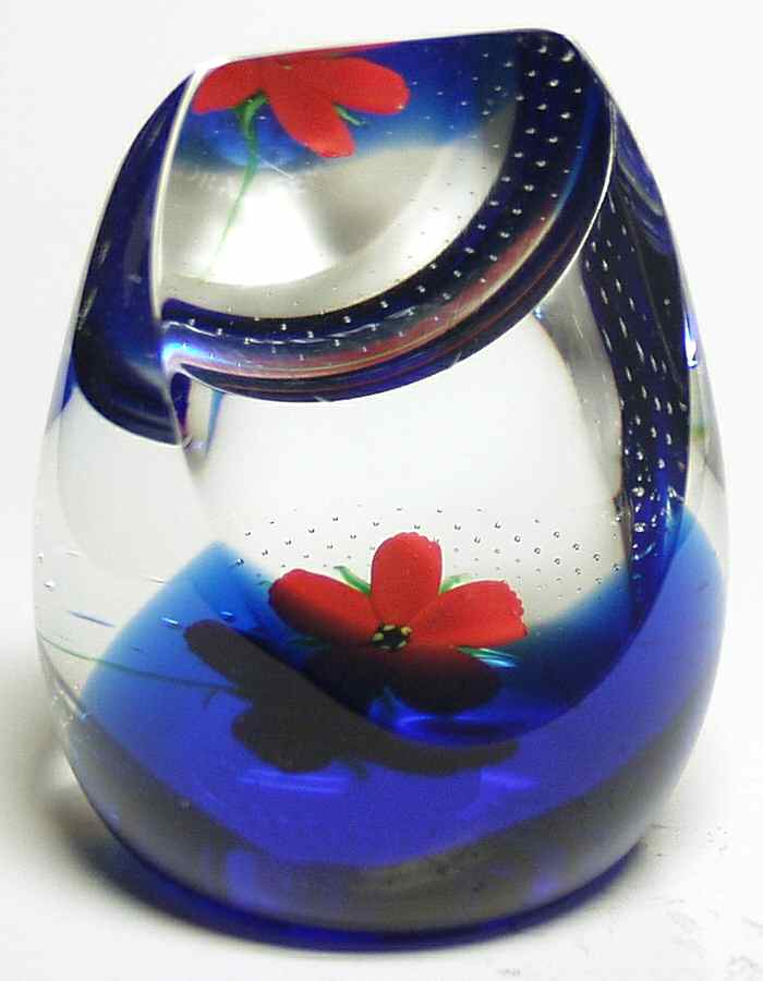 Caithness Paperweight Floral Gems Sapphire - Boxed by Caithness-1