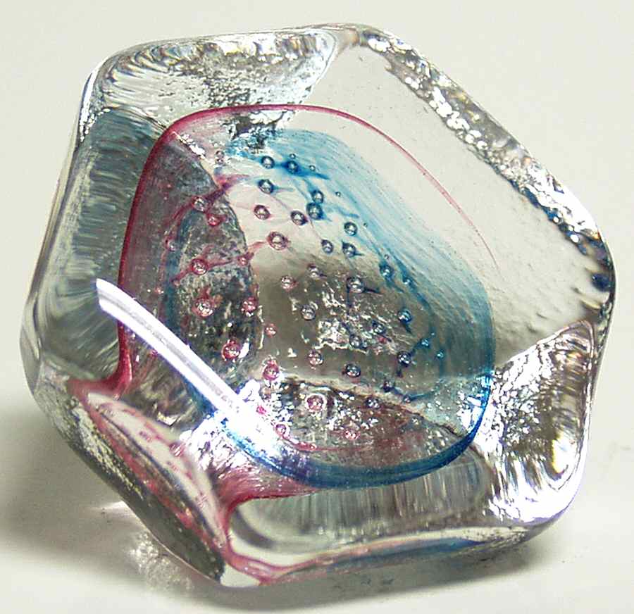 Caithness Paperweight Rox-Clear Red & Blue - Boxed by Caithness-1
