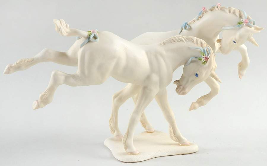 Cybis Figurines Unicorns-Gambol And Frolic - No Box by Cybis-1