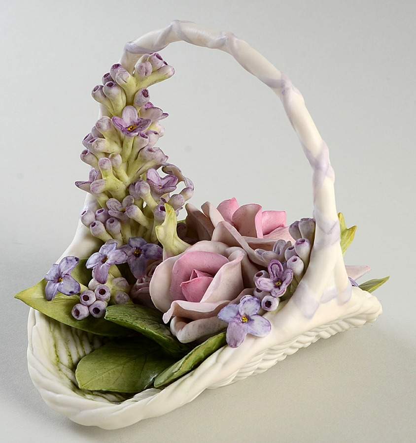 Floral Studies Devotion-Roses With Lilacs Basket - No Box by Cybis-1