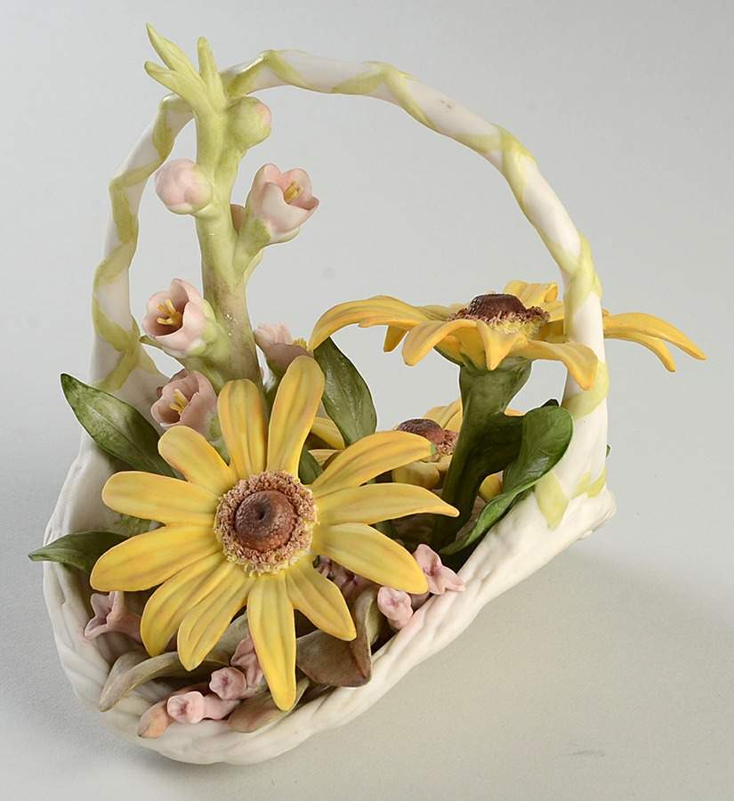Floral Studies Felicity-Black Eyed Susan, Peach Basket - No Box by Cybis-1