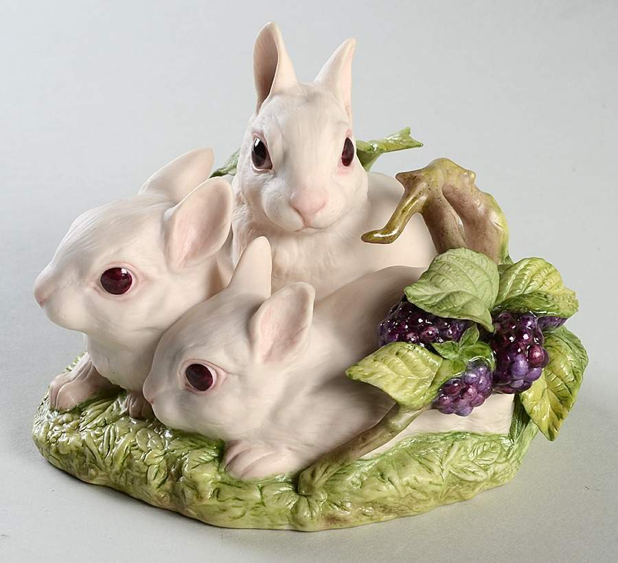 Cybis Figurines Cotton, Puff & Snow-Bunnies - No Box by Cybis-1
