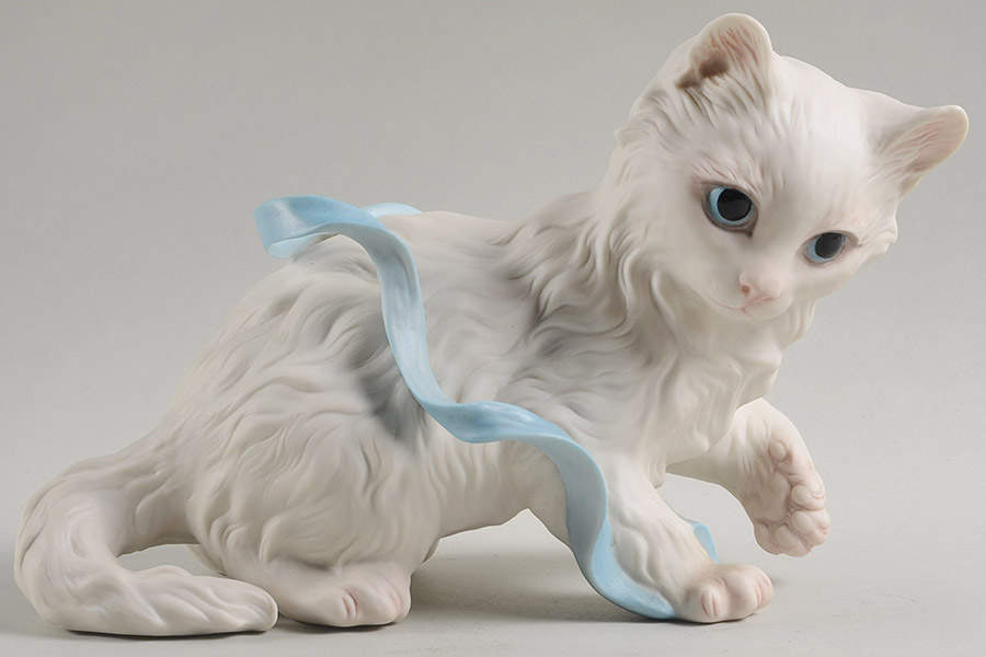 Cybis Figurines Kitten With Blue Ribbon - No Box by Cybis-1