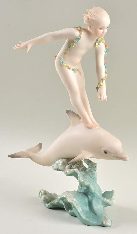 Cybis Figurines Arion The Dolphin Rider - No Box by Cybis-1