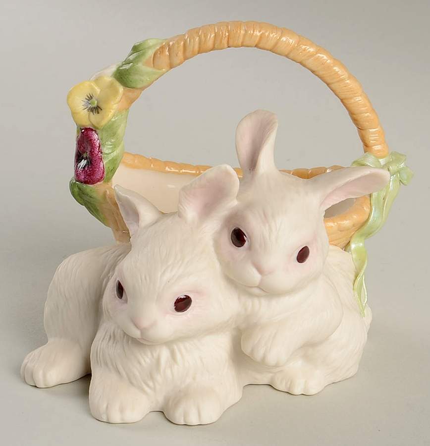 Cybis Figurines A Tisket-A-Tasket-Two Bunnies - No Box by Cybis-1