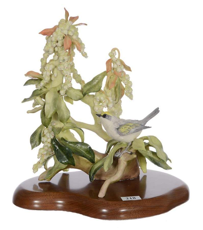 Cybis Birds Golden Winged Warbler With Andromeda - No Box by Cybis-1