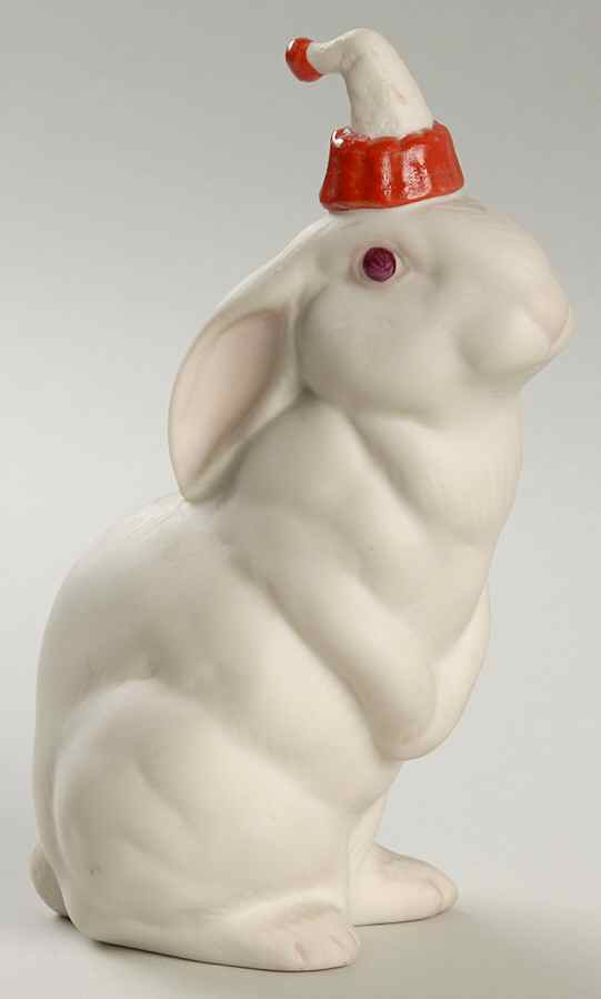 Cybis Figurines Bon Bon With Santa Hat-Bunny - No Box 258 by Cybis-1