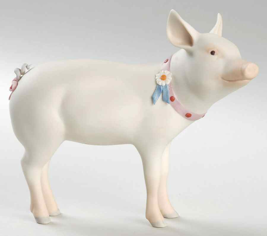 Cybis Figurines Percy-The Blue Ribbon Pig - No Box by Cybis-1