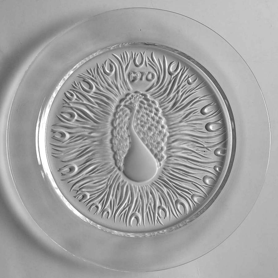 Lalique Annual Plate Poan (Peacock) - Boxed by Lalique-1