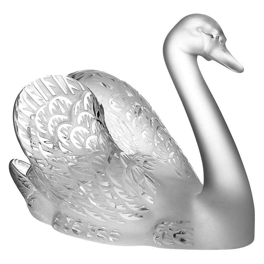 Birds Swan-Head Up/Cygne - Boxed by Lalique-1
