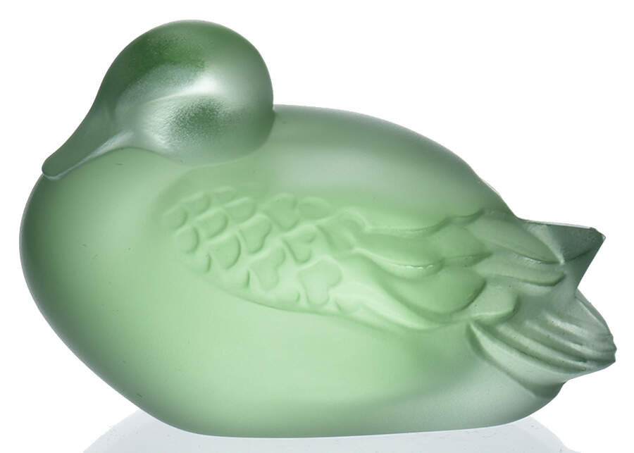 Birds Sleepy Duck - Light Green - Boxed by Lalique-1