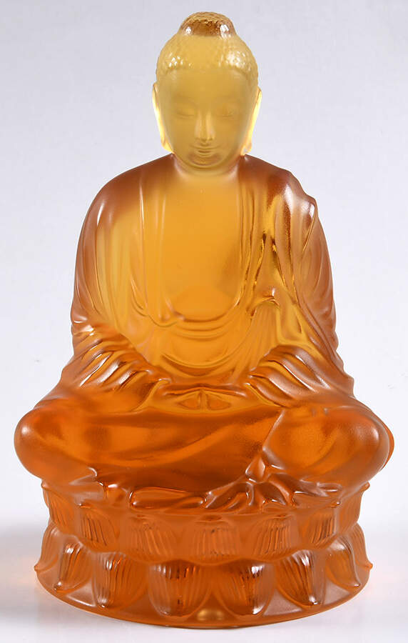 Religious Buddha - Amber - Boxed by Lalique-1