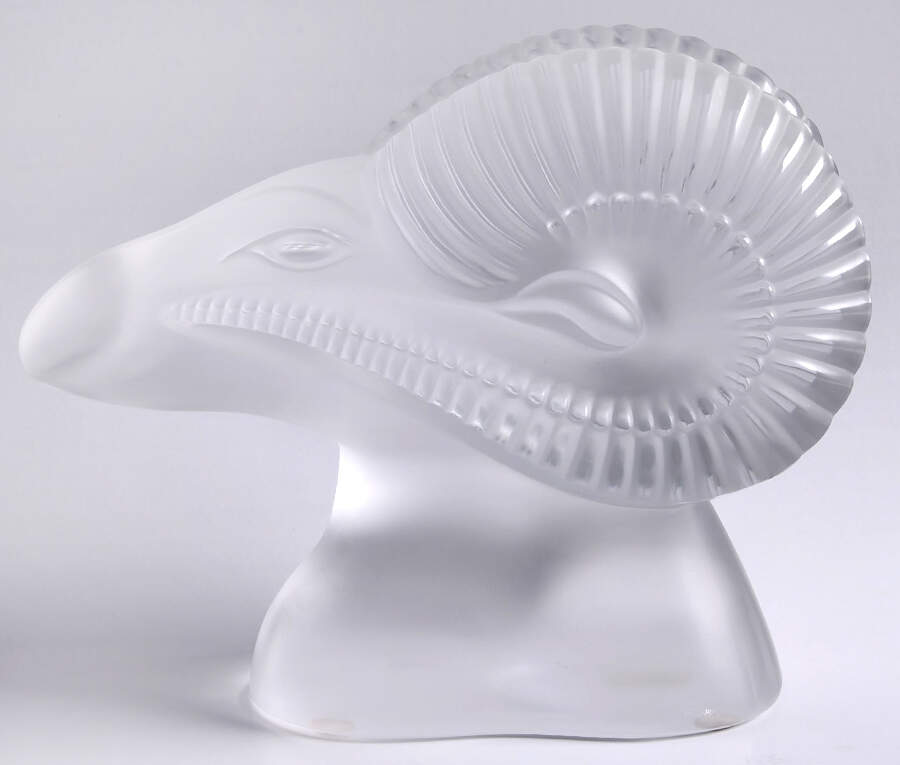 Animals-Domestic Ram's Head-Figurine - Boxed by Lalique-1