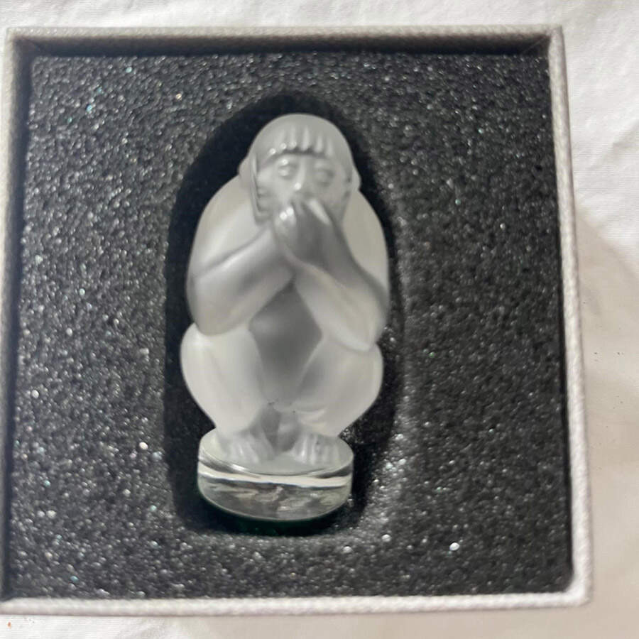 Animals Wild Wise Monkey - Speak No Evil - Boxed by Lalique-1
