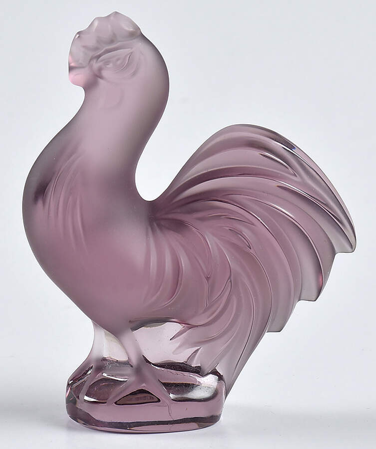 Birds Rooster - Lilac - Boxed by Lalique-1