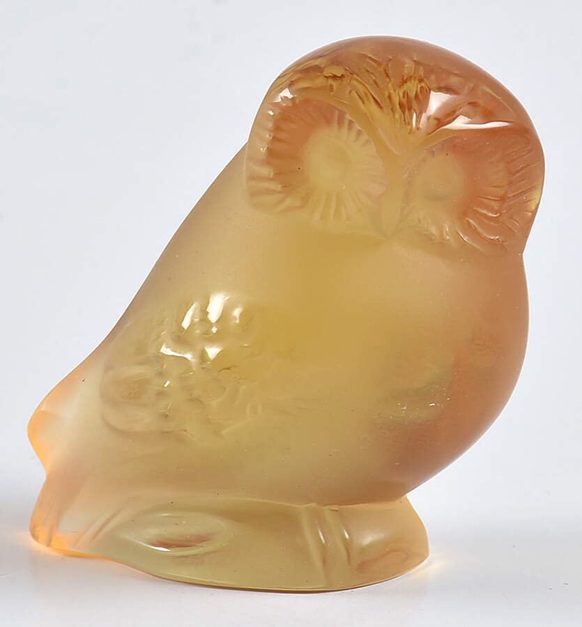 Birds Owl Nyctal - Amber - Boxed by Lalique-1