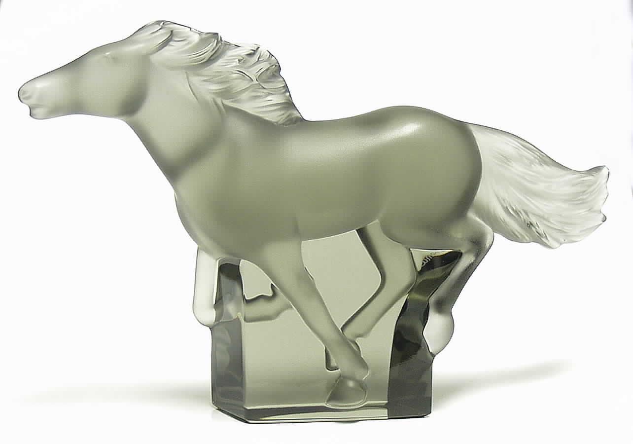 Animals-Domestic Kazak Horse - Grey Galloping - Boxed by Lalique-1