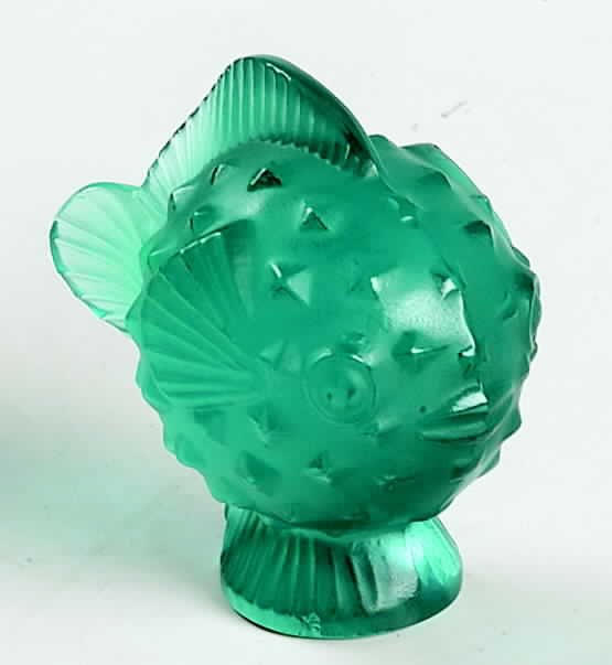 Animals - Other Lune Pufferfish - Turquoise - With Box by Lalique-1