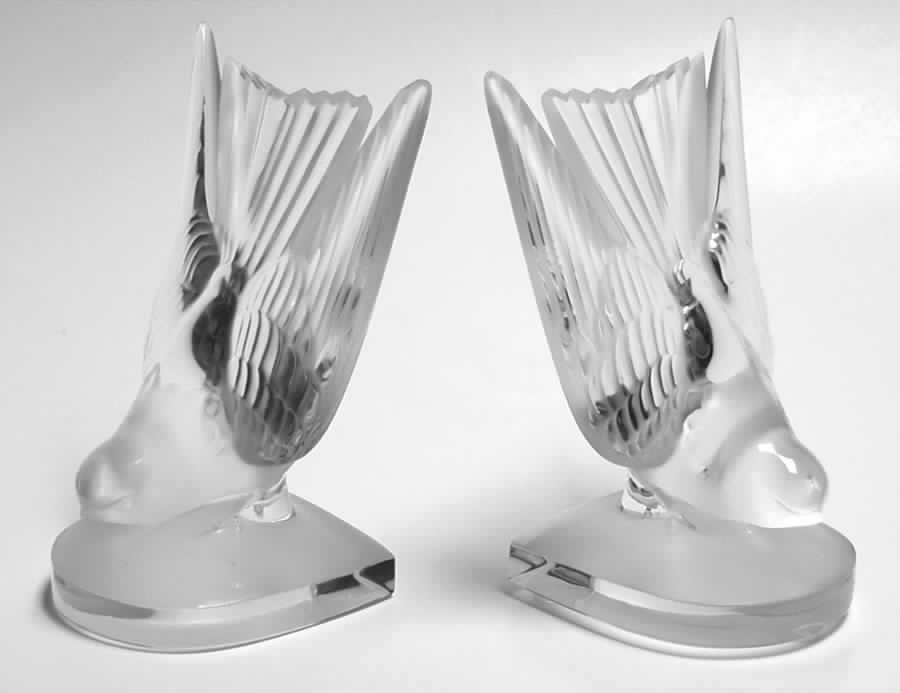 Bookends Swallows (Hirondelles) - With Box by Lalique-1