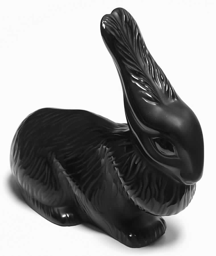 Animals-Domestic Cesar Rabbit - Black - Boxed by Lalique-1