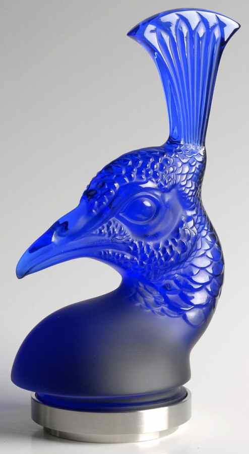 Birds Peacock Head - Blue - Boxed by Lalique-1